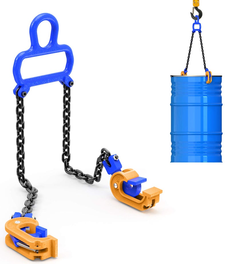 WowDIY 55 gallon drum lift - Chain Drum Lifter - 2000 lbs Capacity - Suitable for Blue Plastic and Metal Drums (Enhanced Version) - This Product is Protected by a US Patent. - Image 1